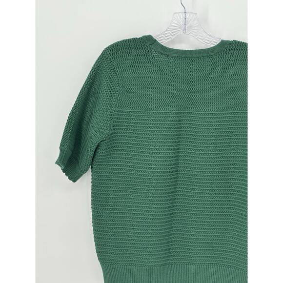 Daniel Rainn Women’s Textured Knit Short Sleeve Sweater Green Size Large - Picture 8 of 16